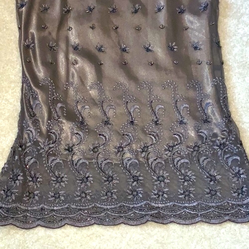 Embroidered Beaded Sheer Top With Attached Camisole Girly Feminine Size 12 - Picture 14 of 16